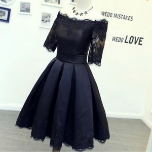 Black cocktail evening dress